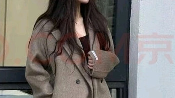 皮尔卡丹韩版时尚中长款绵羊毛大衣宽松反季秋冬女长毛呢外套