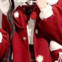 双旦心意好物！红色洛丽塔毛呢大衣，甜妹新年必备