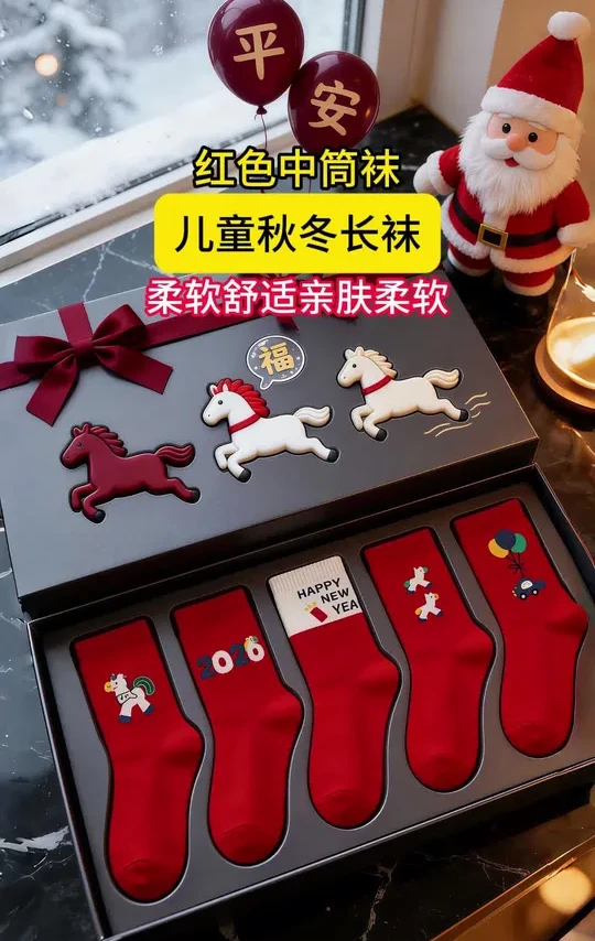 #本命年袜子 #新年红袜子 #红袜子  #儿童袜子#冬日彩色穿搭来了