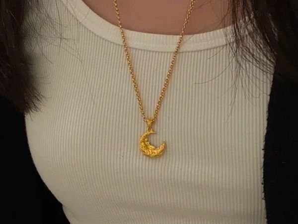 这条黄金项链，美到仿佛把“月亮”戴在了身上！！