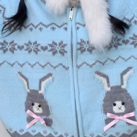 ECHOSTA圣诞水蓝兔开衫｜秋冬甜妹的温柔暴击