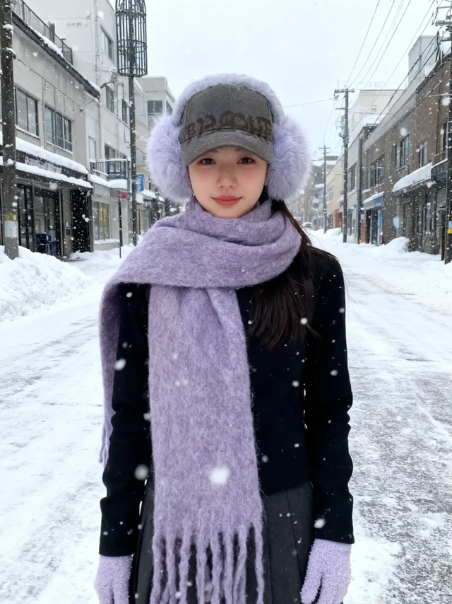 💜被问爆的香芋紫三件套！雪天出片直接封神