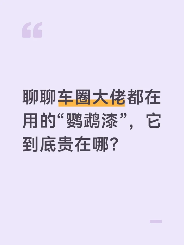 聊聊车圈大佬都在用的鹦鹉漆到底贵在哪？