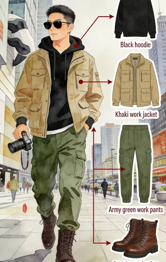 |男士穿搭|夹克|卫衣| 休闲工装·卡绿