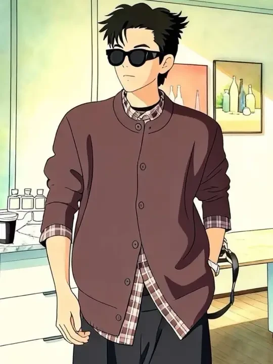 秋冬老钱风假两件格纹拼接长袖针织开衫毛衣外套美式休闲男#假两件毛衣#针织开衫#内搭外穿都好看 #秋冬穿搭#男生穿搭