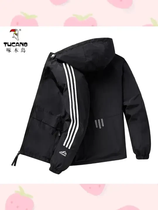 #秋季穿搭 #夹克外套 #百搭显瘦 #舒适百搭 #连帽外套 TUCANO/啄木鳥秋冬季连帽夹克薄款外套男士户外加绒运动冲锋衣女