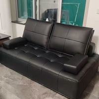 横厅封神！DDC双面真皮沙发，极简党狂喜的黑色豆腐块🛋️