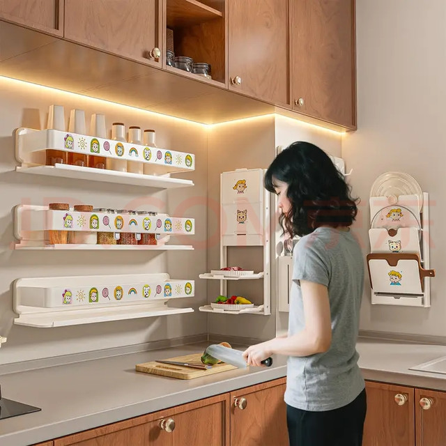 双旦厨房神器：奶白置物架