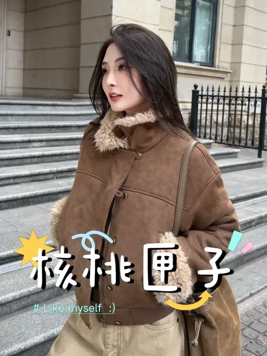 Moprobably李予诺「核桃匣子」复古时尚百搭休闲夹克外套L5457049#高级感穿搭 #ootd穿搭 #毛毛外套 #品质女装 #秋冬新款