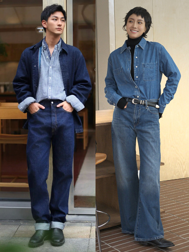 极简也能质感满分，双十一闭眼入的长期主义单品，Levi's® Blue Tab™ 轻松演绎：👦复古格调看@HerzHan 上身501® 直筒牛仔裤👖裤脚卷边松弛有型，挺括裤型勾勒利落比例，牛仔外套叠搭