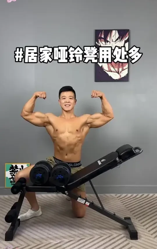 新手#居家锻炼 有一对哑铃和一个可调节#哑铃凳 就可以练出好身材 #好身材练起来#健身干货 #居家健身有新招