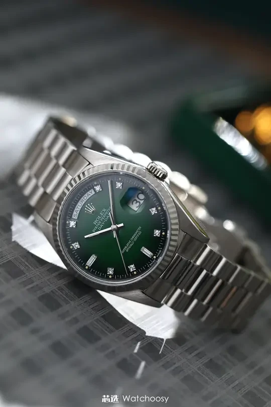 劳力士Stella渐变绿钻刻Day-Date