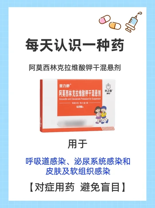 每天认识一种药：阿莫西林克拉维酸钾干混悬
