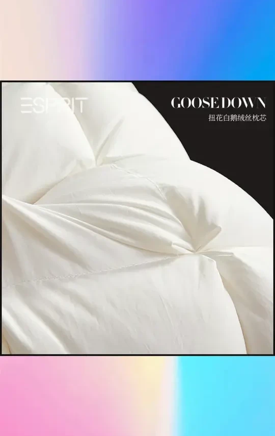 ESPRIT/埃斯普利特白鹅绒丝扭花枕芯A类母婴级面料深睡枕 #ESPRIT白鹅绒枕 #A类母婴面料 #扭花深睡枕芯 #高端羽绒丝 #家用助眠