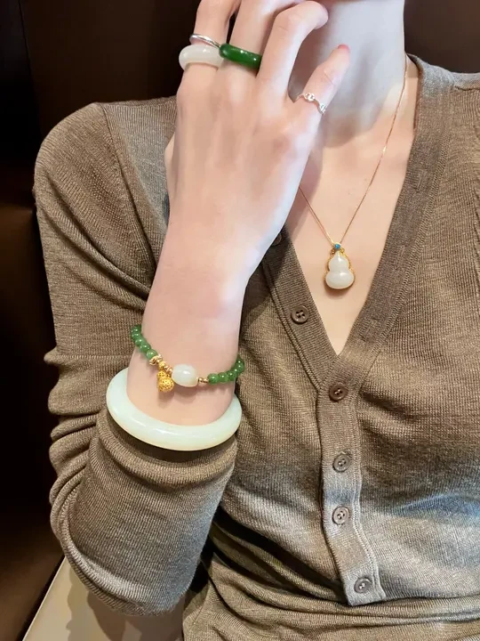 白玉+碧玉｜新中式叠戴的王炸组合
