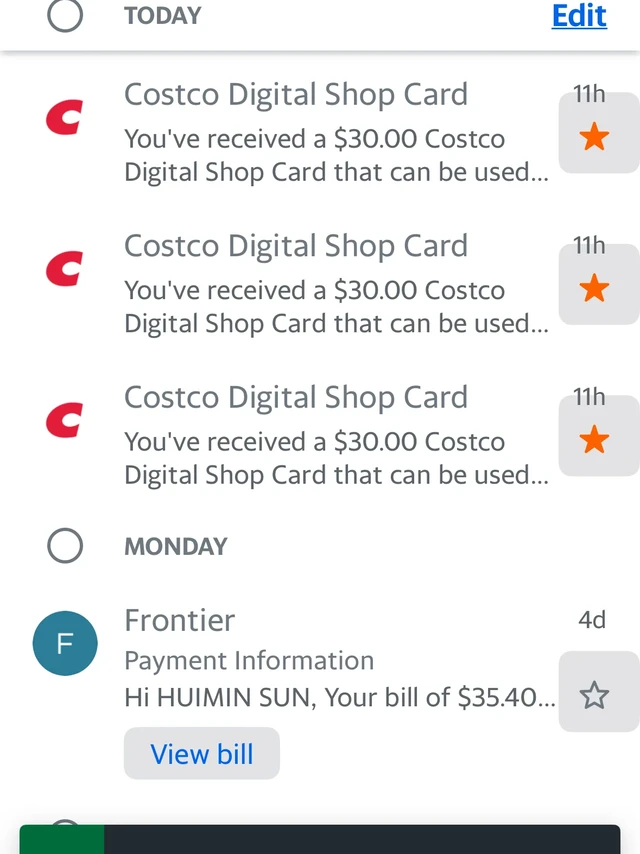 关于Costco会员卡$30返电子消费卡