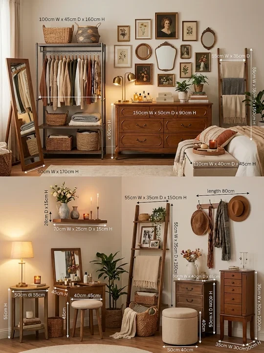 卧室家具尺寸大公开📏照着摆，想不美都难