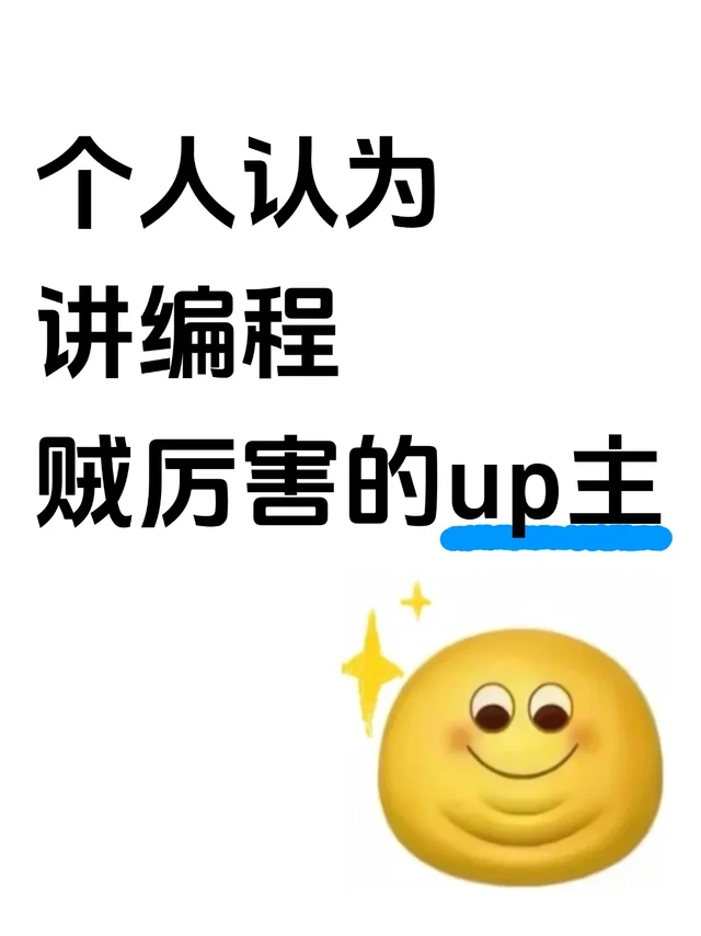 个人认为讲编程贼厉害的up主