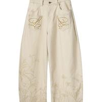 TZ killer神裤暴击💥卡其色花卉印花牛仔裤美到犯规！