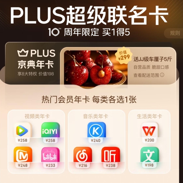买1得5，这波Plus超级联名卡值了！