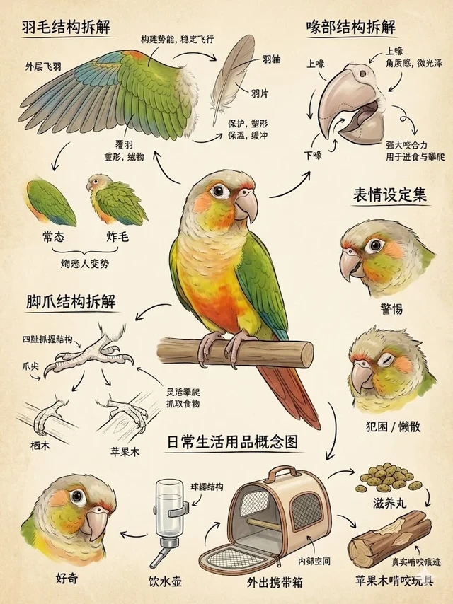 📙《小鸟说明书｜小太阳鹦鹉》