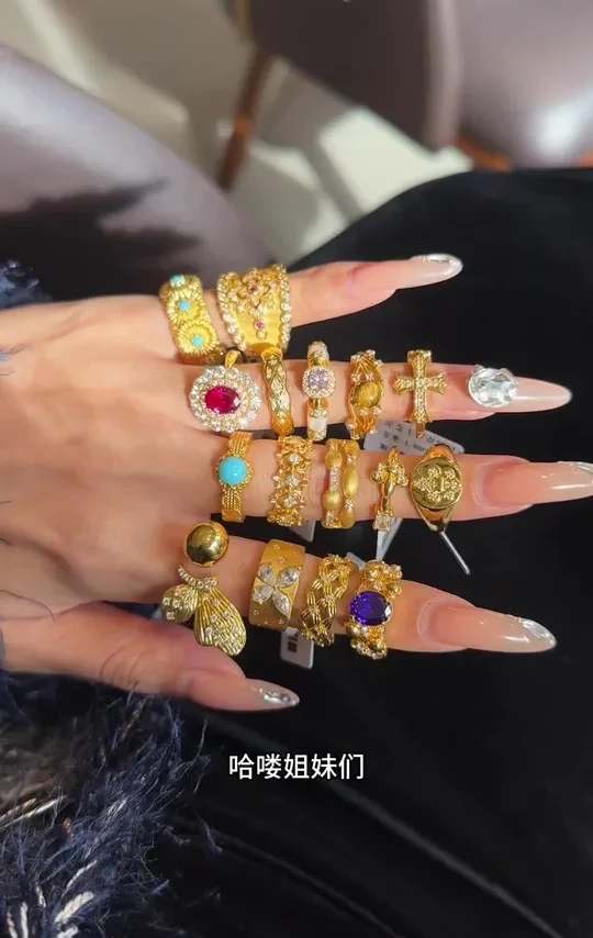 今日份千元小克重黄金戒指来啦～#黄金 #黄金首饰 #黄金按克卖 #水贝黄金 #黄金戒指