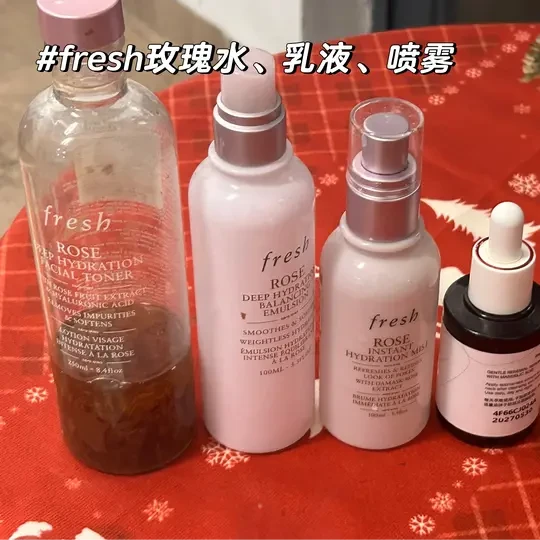 Fresh玫瑰水喷雾乳精华全套测评冬季必买