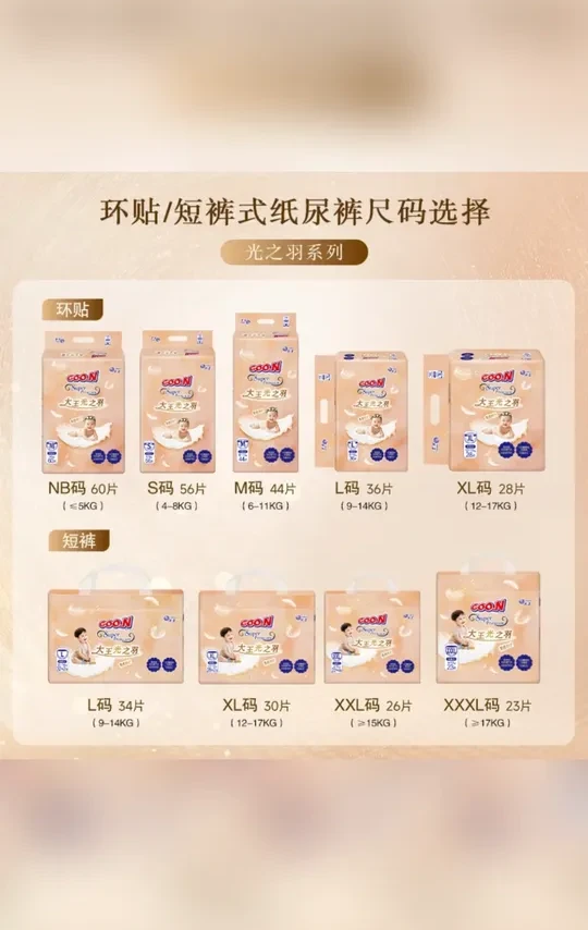 【加量不加价】GOO.N大王光之羽干爽透气环贴短裤式纸尿裤尿不湿1包#大王纸尿裤 #干爽透气纸尿裤 #环贴短裤式 #宝宝用品 #加量纸尿裤
