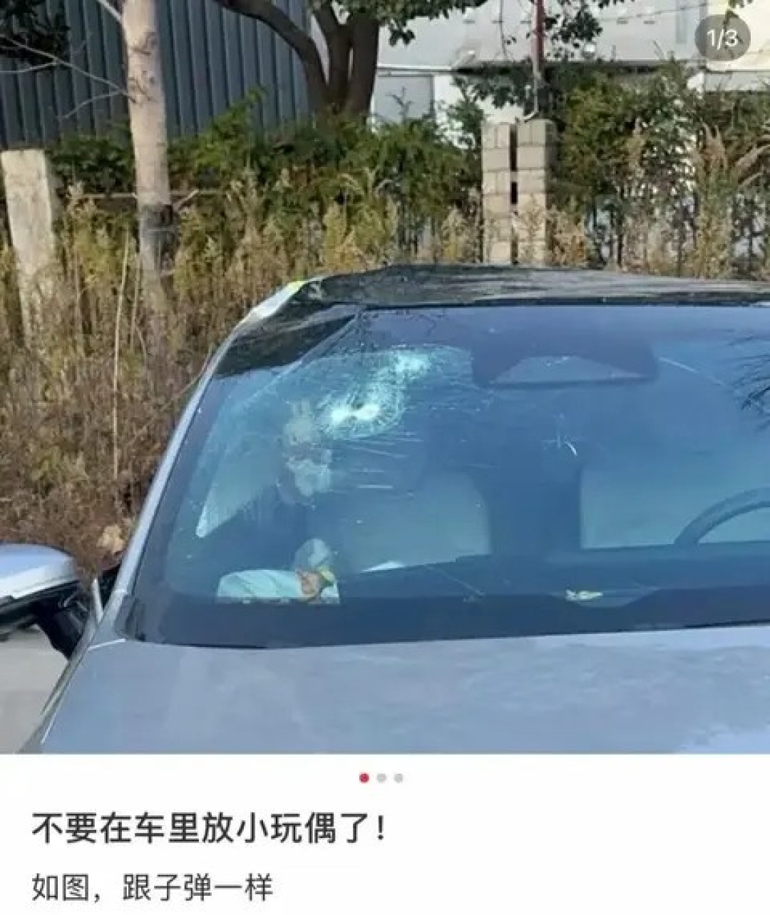 车内装饰暗藏隐患,小玩偶竟致玻璃破裂