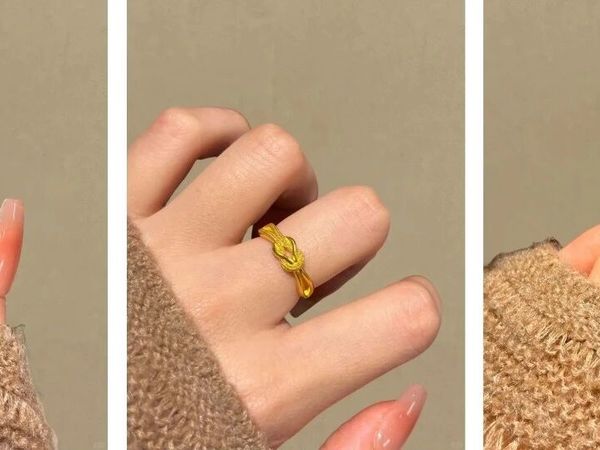 黄金同心结戒指~~