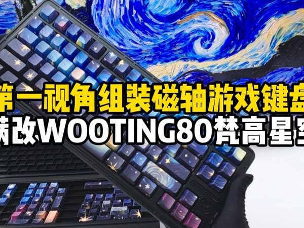 第一视角组装磁轴游戏键盘wooting80镂空满改梵高星空 #浪哥第一视角组键盘