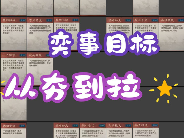 三谋指挥291-奕事目标：从夯到拉（让霸业多一点）