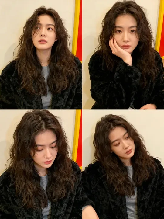 秋冬季烫发首选 毛绒绒的卷发 方圆脸女生