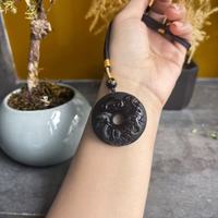 天然黑曜石十二生肖平安扣项链｜男女同款的安全感护身符✨