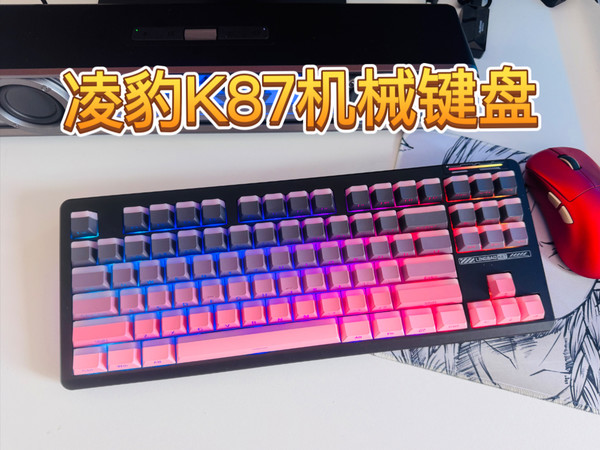 要说好看的键盘推荐?我觉得凌豹 K87 机械键盘桌搭还是非常出圈的！