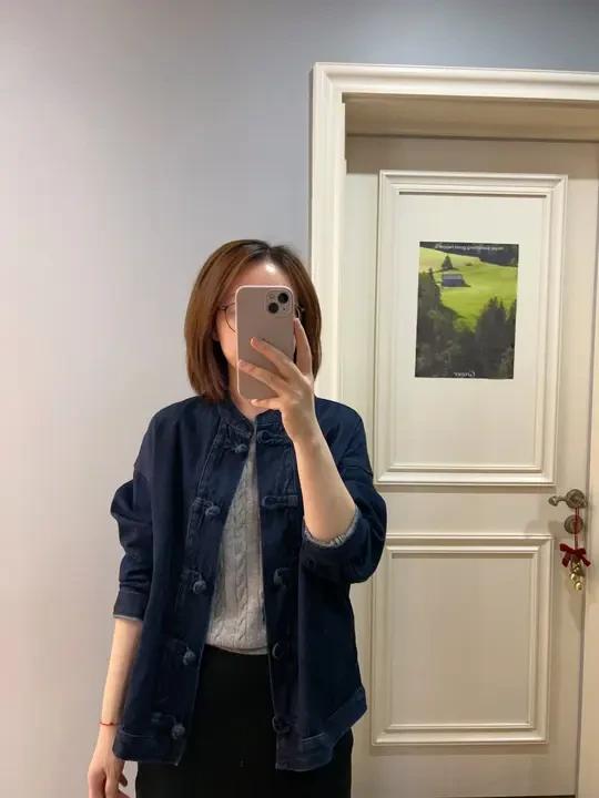 MUJI穿搭｜无印良品木棉混牛仔盘扣夹克