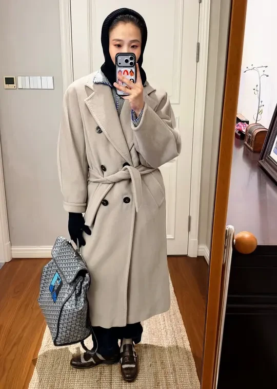 沙色max mara101801穿搭