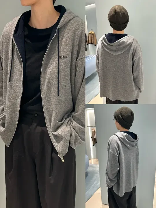 🥛Miu Miu羊绒开衫连帽衫