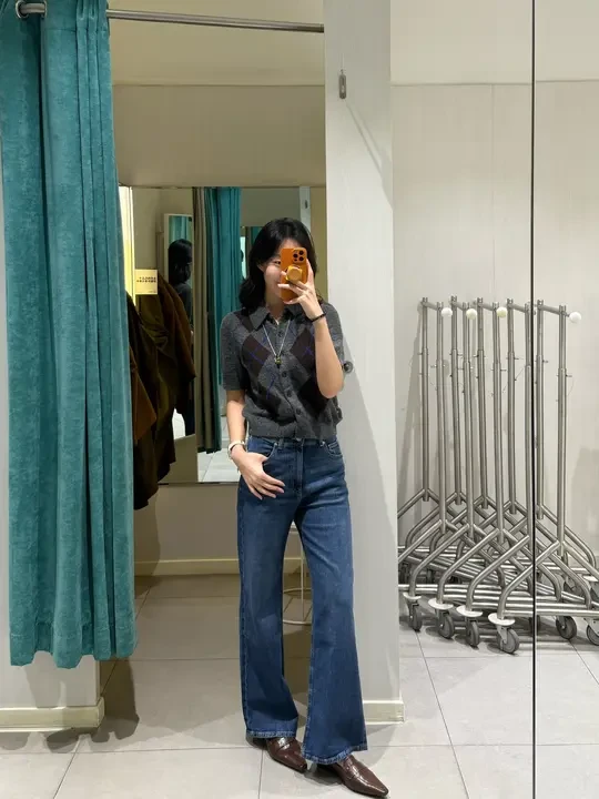 通勤穿搭|微喇牛仔➕麂皮外套