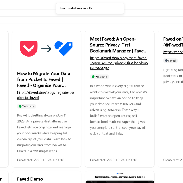 打造私有书签库：使用Docker快速搭建 Faved