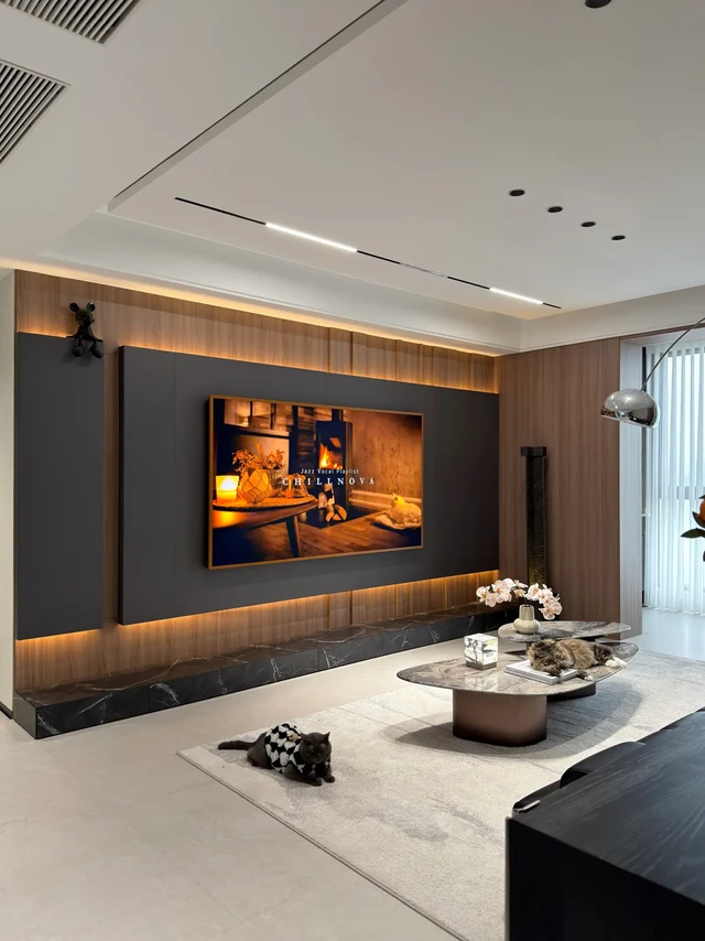 意式极简的电视背景墙 这是关键