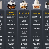 百元级和千元级的空气炸锅对比，差距大到出乎意料？这样买不出错