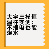 大宇三模恒温杯实测：不插电也能烧水