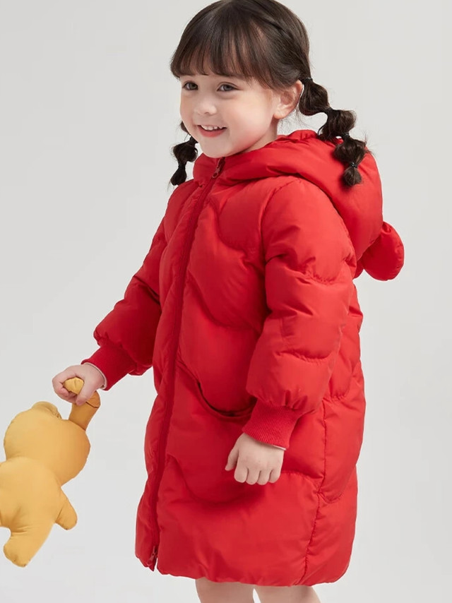 新年战袍！笛莎长款三防羽绒服，保暖又喜庆