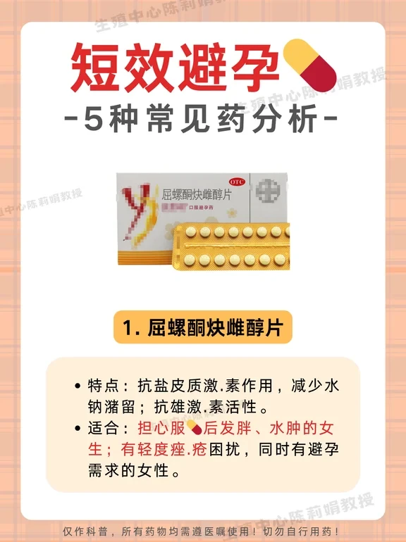 5种短效避孕💊分析，不同情况怎么选择？