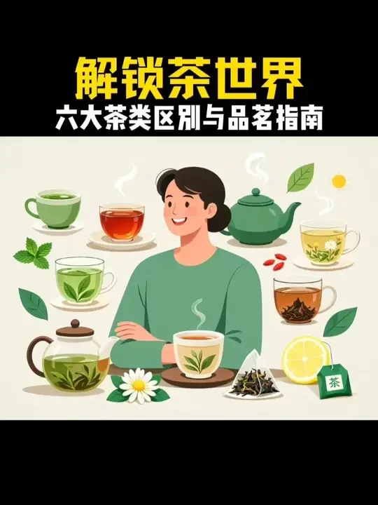 解锁茶世界 六大茶类区别与品茗指南 #茶 #茶知识 #茶文化