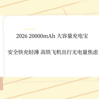 2026 20000mAh 大容量充电宝安全快充轻薄高铁飞机出行无电量焦虑
