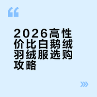2026高性价比白鹅绒羽绒服选购攻略