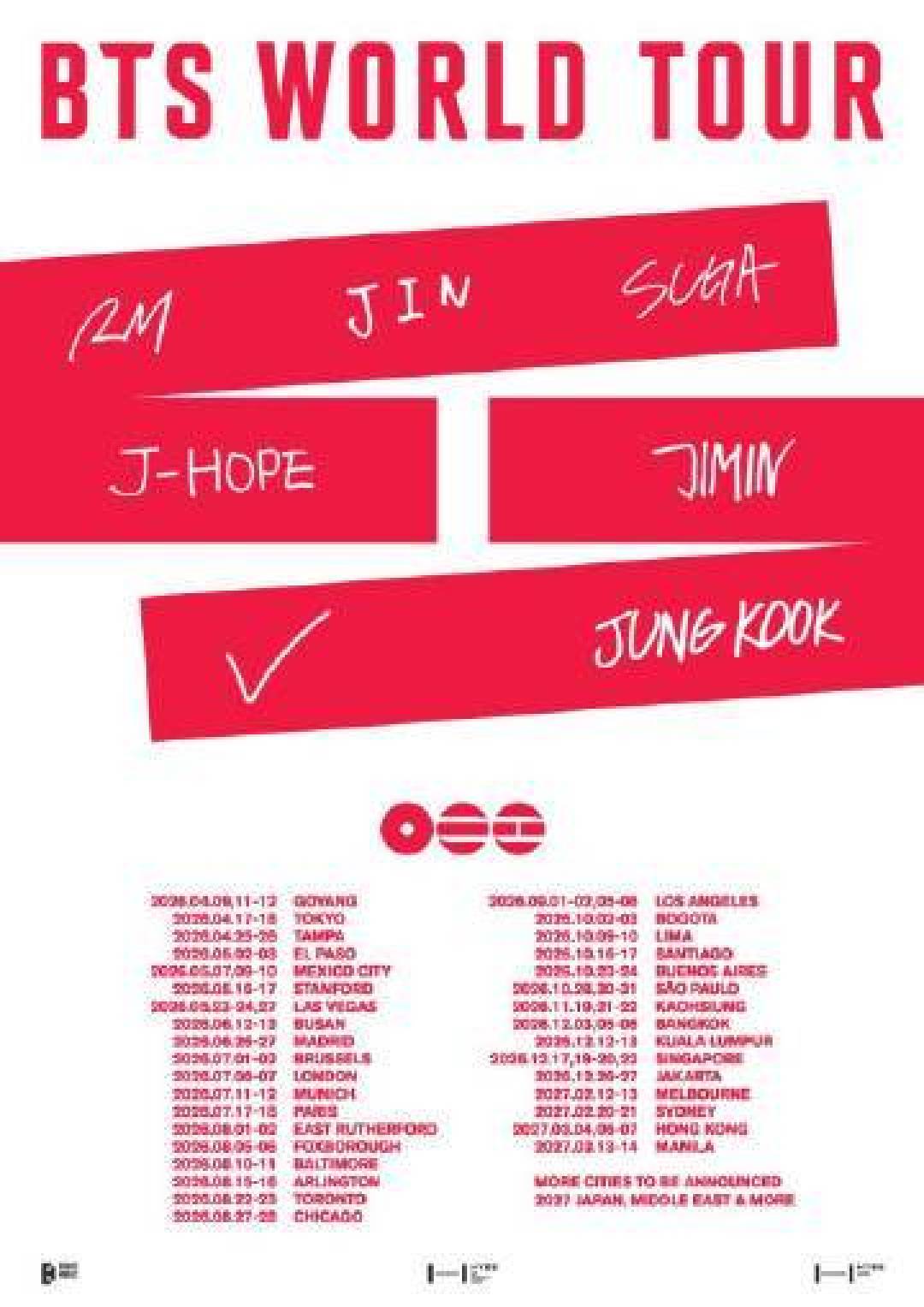 BTS完整体回归官宣世界巡演,首批79场创K-POP历史最大规模