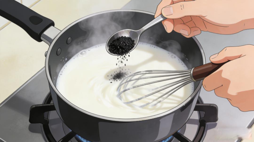 黑芝麻炖奶搭配阿胶,解锁秋冬养生新吃法